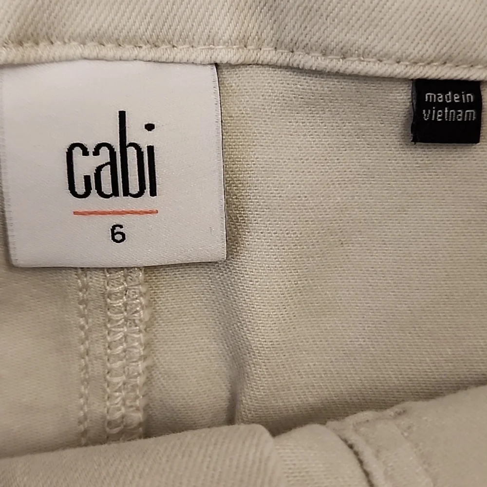 Cabi Compass Pant Oyster Beige Utility Joggers Zipper Ankle Style 6265 Size 6